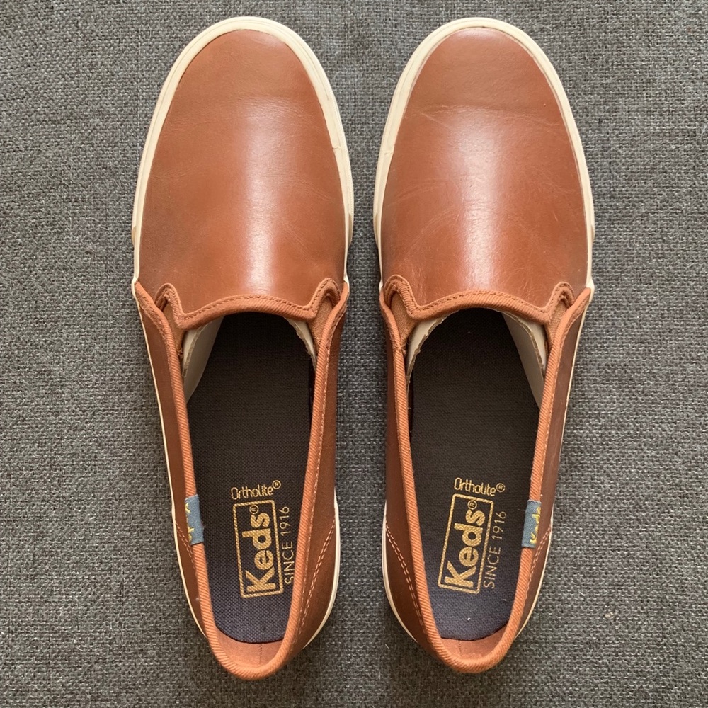 Keds Double Decker Leather Slip-On Sneaker, BNIB